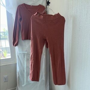Women's Rust Pants & Jumpsuit Set